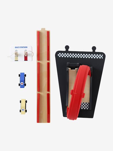 Garage met 3 niveaus en looping van FSC®-hout rood - vertbaudet enfant 