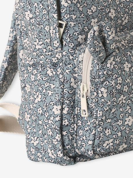 Gebloemde rugzak voor kleutermeisje animatie teddybeer oren saliegroen - vertbaudet enfant 