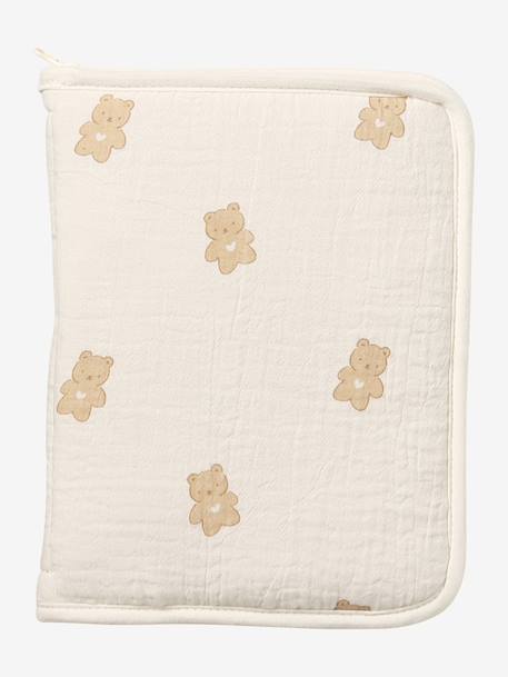 Protège carnet de santé en gaze de coton écru - vertbaudet enfant 