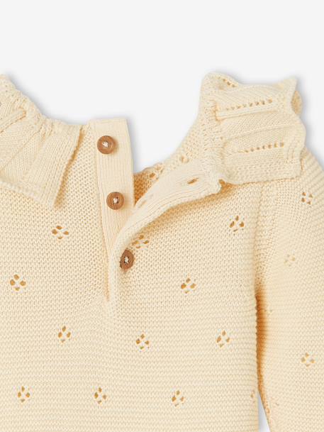Combinaison naissance en tricot maille fantaisie écru - vertbaudet enfant 