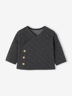 Bébé-Pull, gilet, sweat-Gilet bébé matelassé ouverture croisée naissance