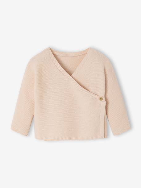 Brassière bébé en coton et laine beige chiné+blanc+rose+vert d'eau - vertbaudet enfant 