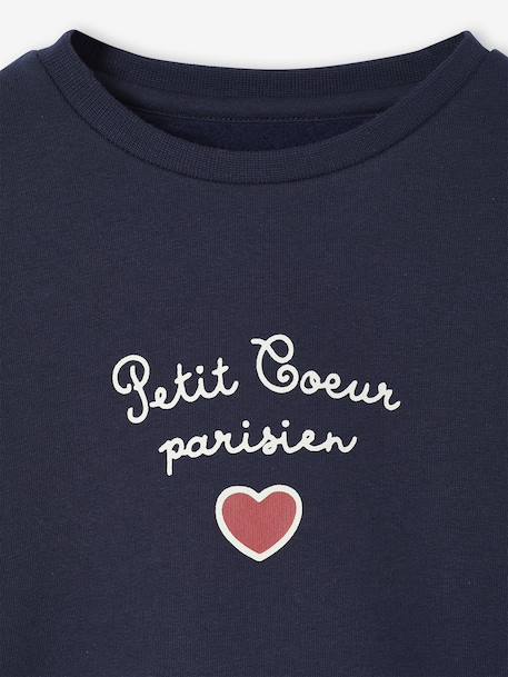 Basic meisjessweater met motief groengrijs+inktblauw+vanille - vertbaudet enfant 