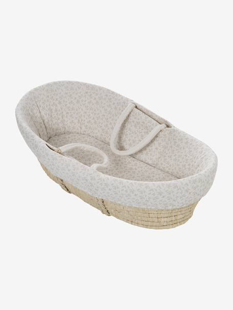 Hoes voor draagwieg van katoengaas beige, bedrukt+grijsblauw+roze, bedrukt+wit - vertbaudet enfant 