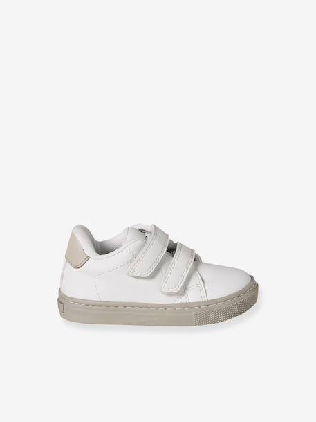 Baskets bébé garçon synthétique à scratchs écru - vertbaudet enfant 