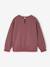 Sweat fille col fantaisie en macramé anthracite+prune - vertbaudet enfant 