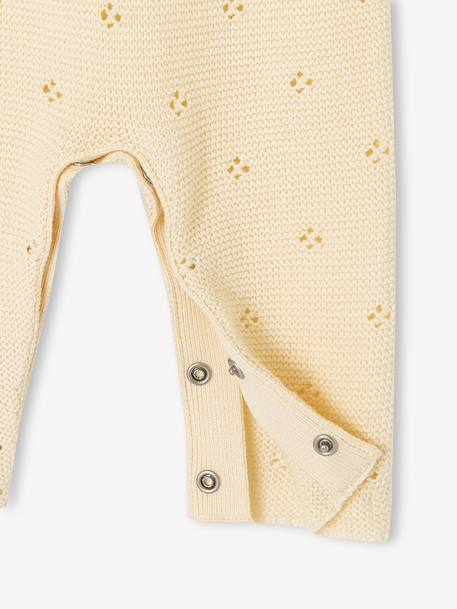 Combinaison naissance en tricot maille fantaisie écru - vertbaudet enfant 