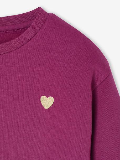 Sweat fille motif imprimé anthracite+corail+encre+pivoine+sauge+vanille+violet+violine - vertbaudet enfant 