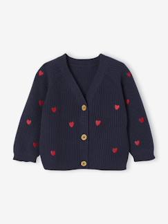 -Gilet bébé brodé en côtes anglaises