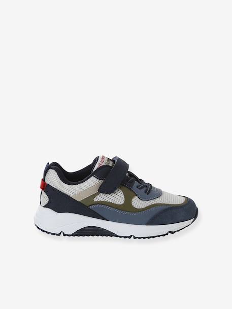 Baskets enfant garçon synthétique lacets élastiqués et scratchs lot bleu - vertbaudet enfant 