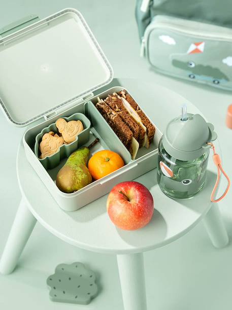 Boîte à goûter avec séparateur sable+vert - vertbaudet enfant 