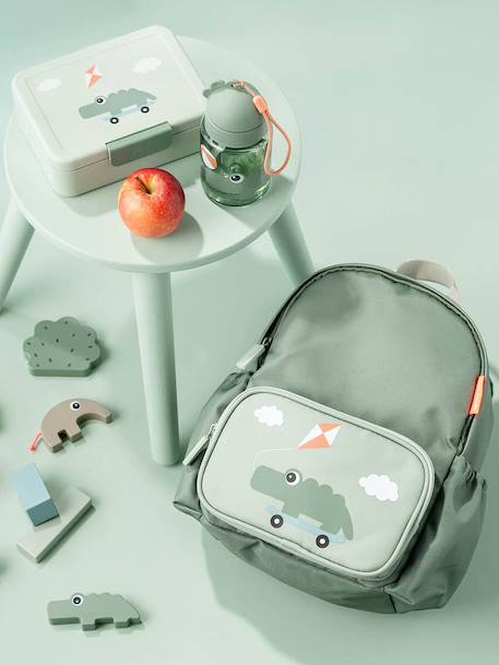 Broodtrommel met scheidingswand DONE BY DEER groen+zandbeige - vertbaudet enfant 