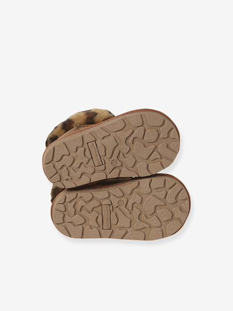 Boots déperlantes zippées fourrées bébé camel - vertbaudet enfant 