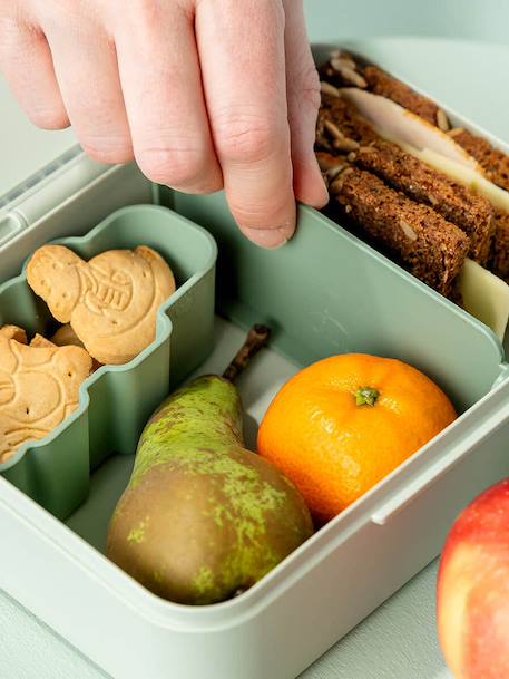 Broodtrommel met scheidingswand DONE BY DEER groen+zandbeige - vertbaudet enfant 