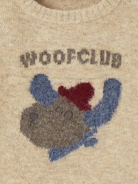 Gebreide trui voor baby's met jacquardmotief gemêleerd beige - vertbaudet enfant 