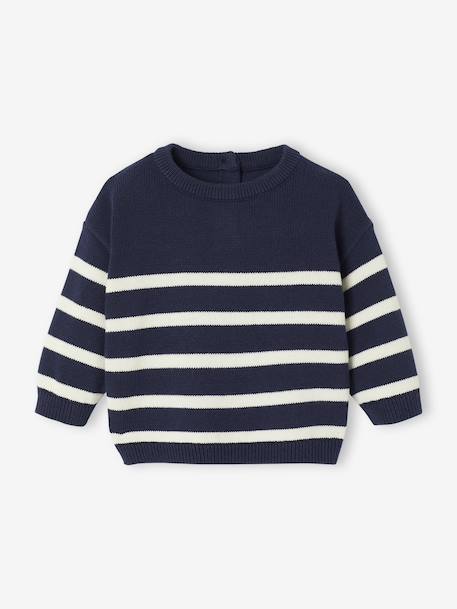 Garçon-Pull bébé rayé en tricot