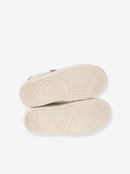 Baskets enfant fille cuir à scratchs écru+lot blanc - vertbaudet enfant 