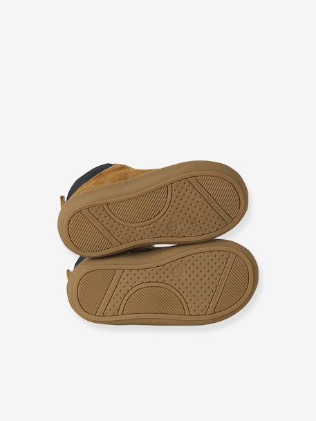 Leren babylaarsjes met veters voor de eerste stapjes blauw+kameel+veel blauw - vertbaudet enfant 