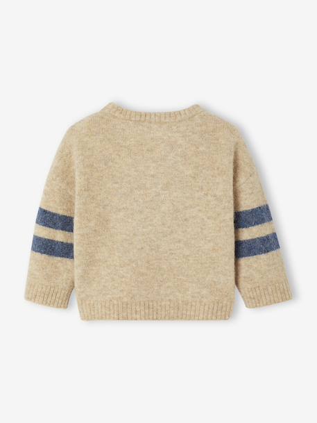 Gebreide trui voor baby's met jacquardmotief gemêleerd beige - vertbaudet enfant 