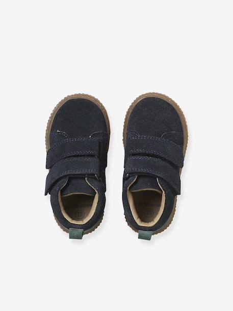 Bottines bébé garçon cuir à scratchs marine+taupe - vertbaudet enfant 