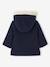 Manteau à capuche bébé fille drap de laine gris clair chine+marine - vertbaudet enfant 