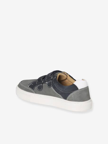Baskets enfant garçon cuir à scratchs lot gris - vertbaudet enfant 