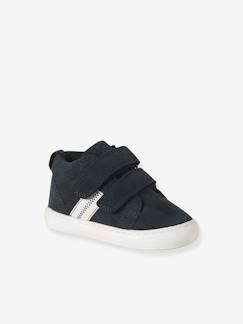 Chaussures-Chaussures bébé 17-26-Baskets bébé garçon cuir à scratchs