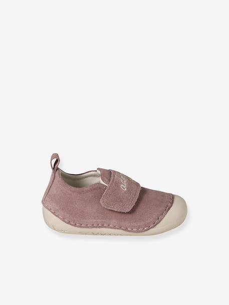 Soepele babyslofjes met klittenband goud+oudroze - vertbaudet enfant 