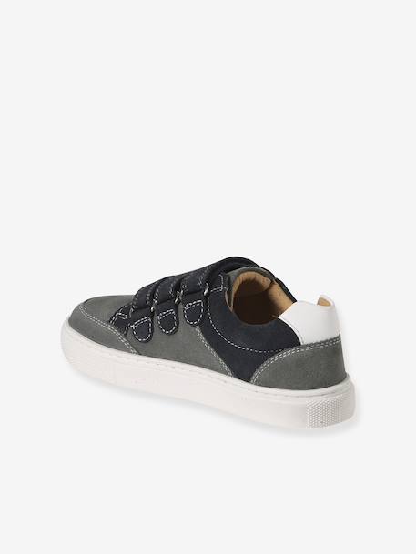 Baskets enfant garçon cuir à scratchs lot gris - vertbaudet enfant 