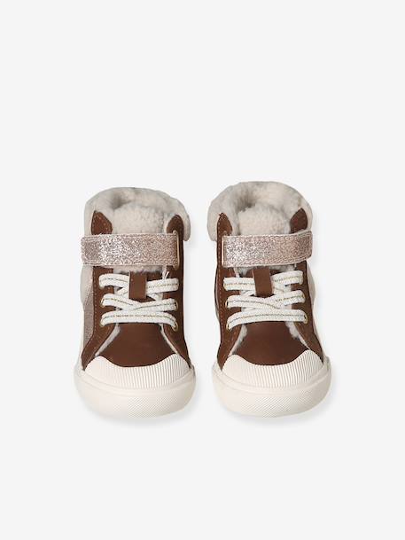 Baskets bébé fille synthétique fourrées lot marron - vertbaudet enfant 
