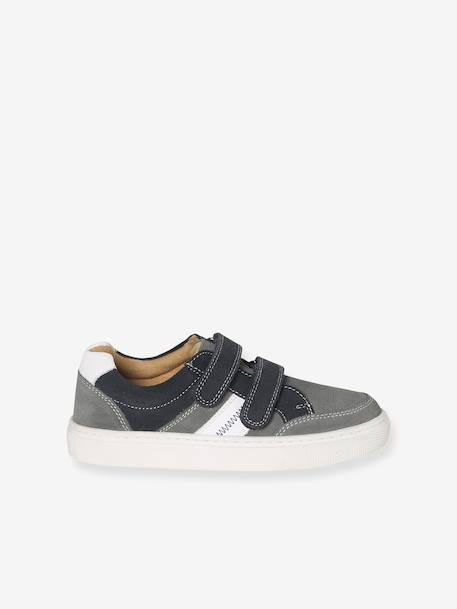 Baskets enfant garçon cuir à scratchs lot gris - vertbaudet enfant 