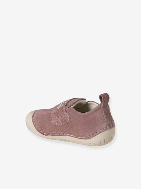 Soepele babyslofjes met klittenband goud+oudroze - vertbaudet enfant 