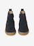 Chelsea boots met rits en elastiek van leer voor baby marineblauw - vertbaudet enfant 