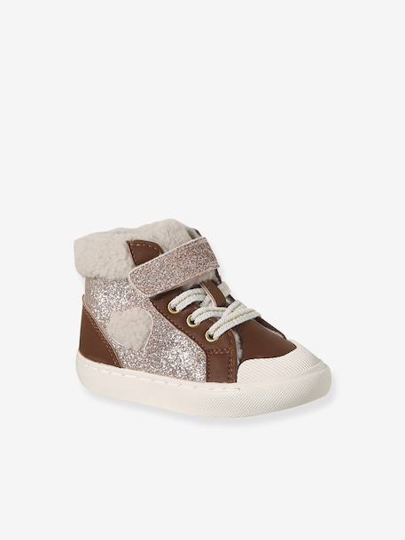 Baskets bébé fille synthétique fourrées lot marron - vertbaudet enfant 