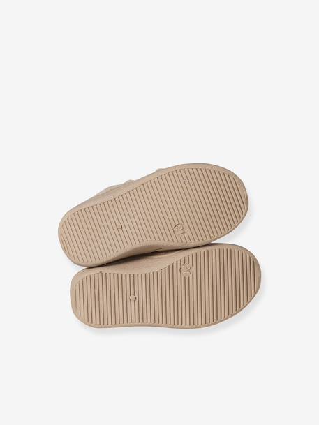 Chaussons zippés bébé en toile beige imprimé+rose imprimé+rose pâle - vertbaudet enfant 