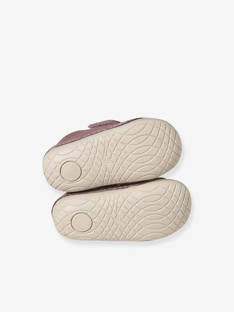 Soepele babyslofjes met klittenband goud+oudroze - vertbaudet enfant 