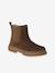 Boots enfant fille cuir élastiquées et zippées camel+noir - vertbaudet enfant 
