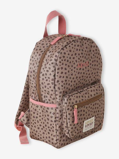 Gepersonaliseerde rugzak voor de kleuterschool met luipaardprint beige - vertbaudet enfant 