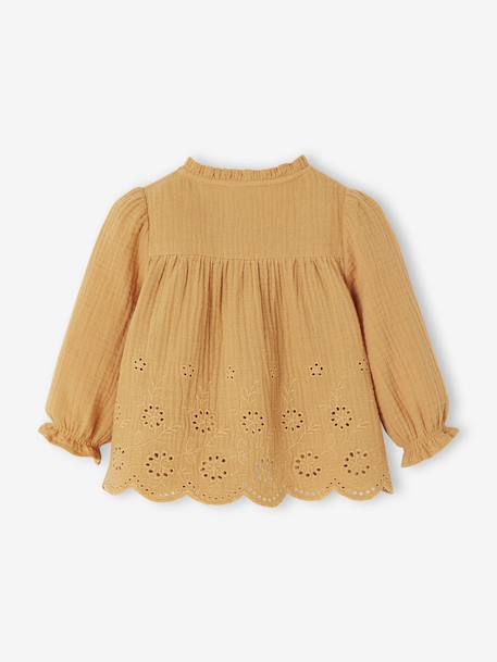 Blouse brodée bébé ocre - vertbaudet enfant 