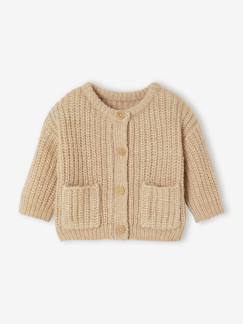 -Gilet bébé en maille grosse jauge