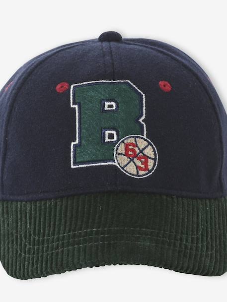 Casquette chaude « Baltimore » garçon en lainage et velours marine - vertbaudet enfant 