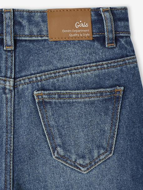Mom jeans voor meisjes denimgrijs+lichtblauw+middenblauw - vertbaudet enfant 