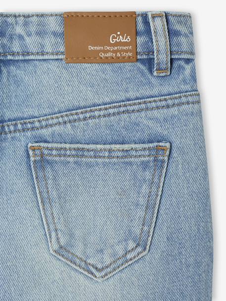 Mom jeans voor meisjes denimgrijs+lichtblauw+middenblauw - vertbaudet enfant 