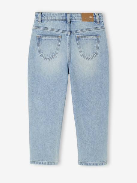 Mom jeans voor meisjes denimgrijs+lichtblauw+middenblauw - vertbaudet enfant 