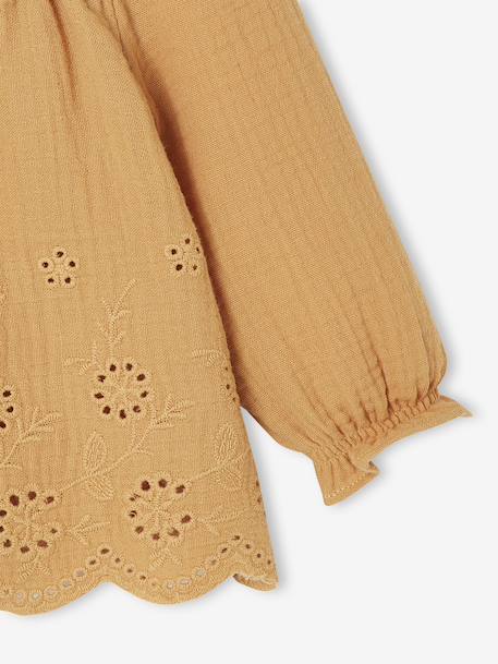 Blouse brodée bébé ocre - vertbaudet enfant 