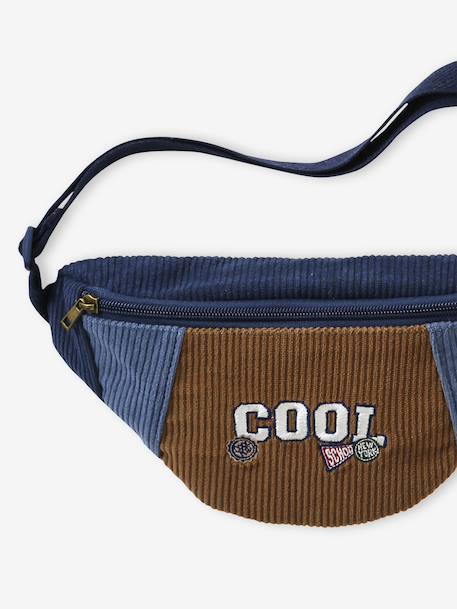 Sac banane « Cool school » garçon en velours bleu nuit - vertbaudet enfant 