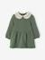 Babyjurk van sweater met gehaakte kraag groen+roze (poederkleur) - vertbaudet enfant 