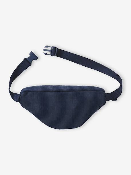 Sac banane « Cool school » garçon en velours bleu nuit - vertbaudet enfant 