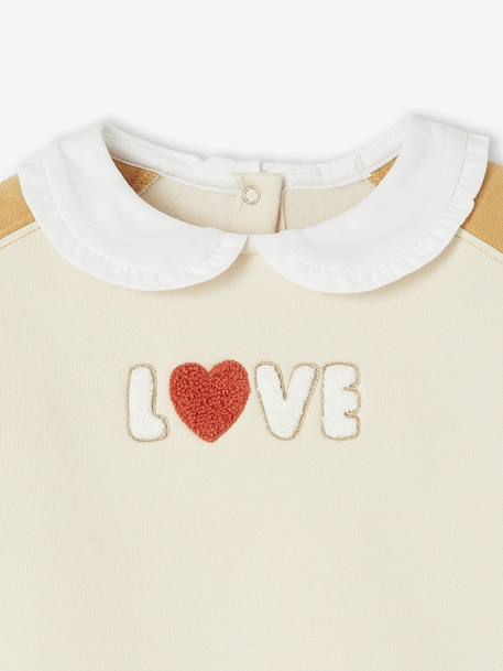 Sweat-shirt bébé fille col claudine ocre - vertbaudet enfant 