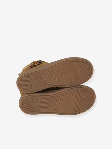Boots enfant fille en cuir fourrées camel - vertbaudet enfant 